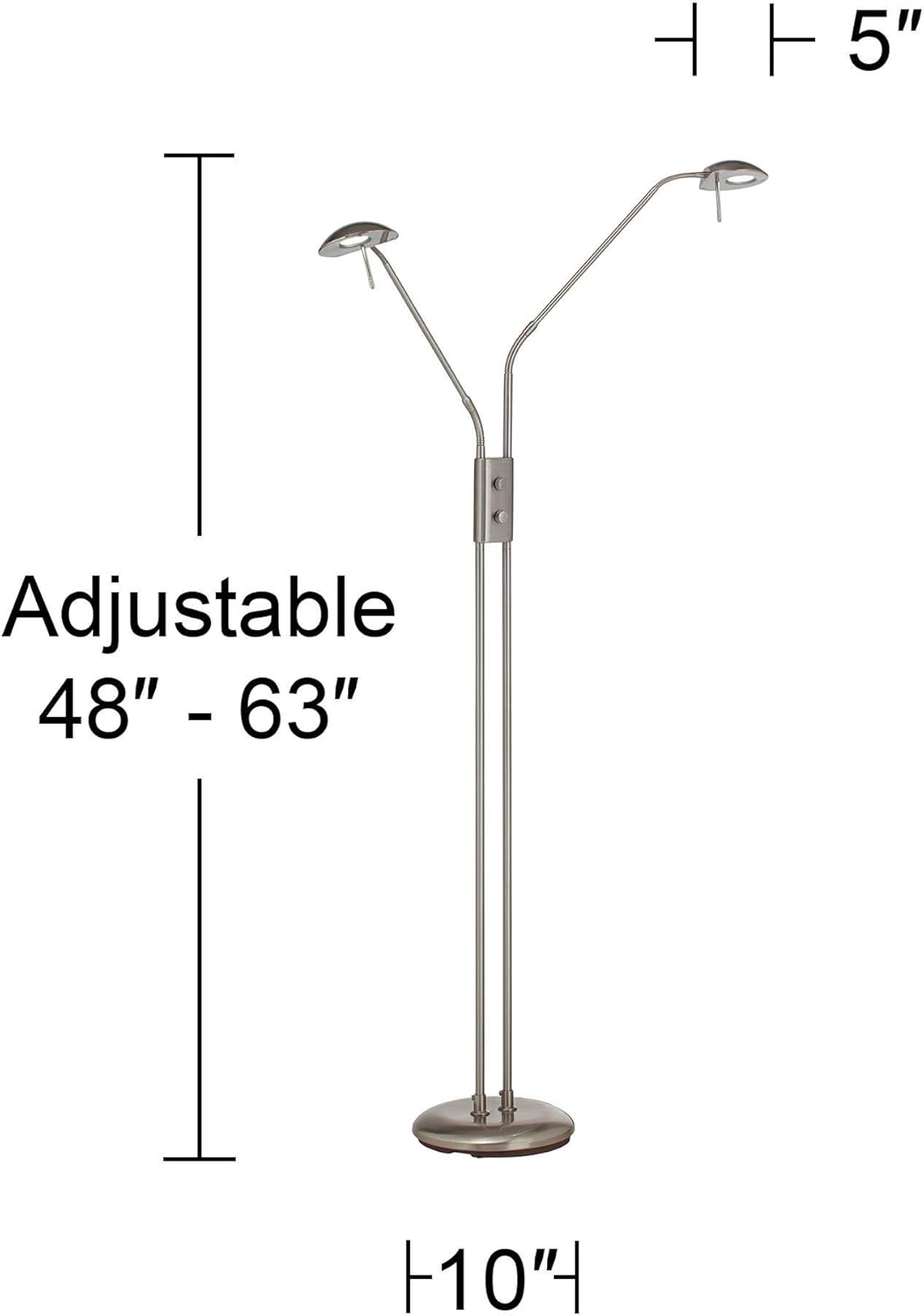 Brushed Nickel Silver 2-Light LED Pharmacy Lamp G461