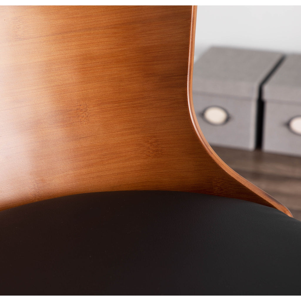 Black Faux Leather Chair Y212