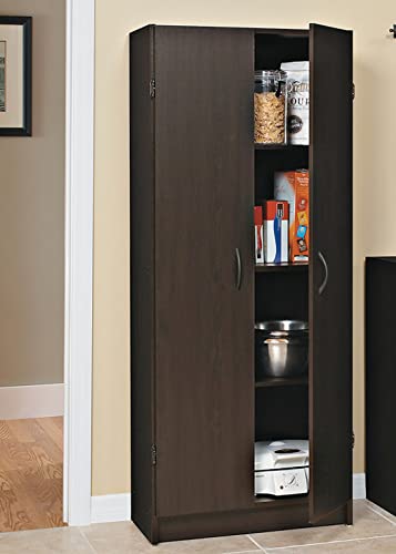 White 2 Door Pantry Cabinet with Adjustable Shelves A37865