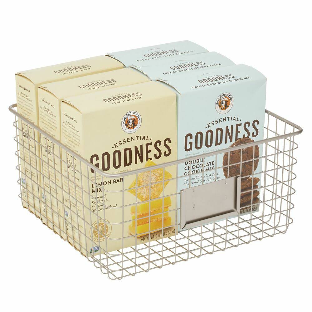 Metal Wire Food Organizer Storage Baskets with Label Slot D98446