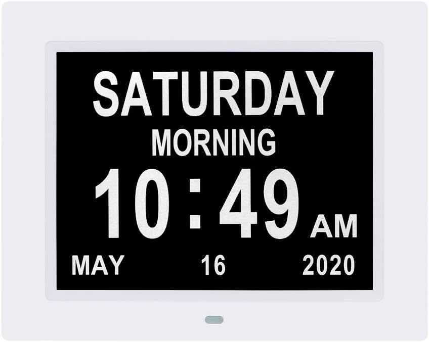 8 Inch Digital Day Calendar Clock with 8 Alarm Reminders T369