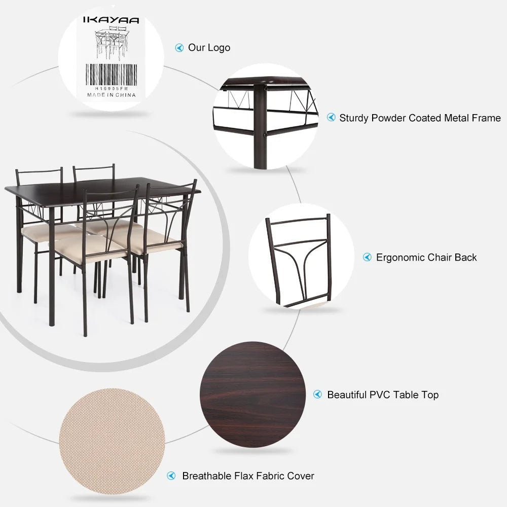 5 Pieces Dining Table and Chairs Set Q9265