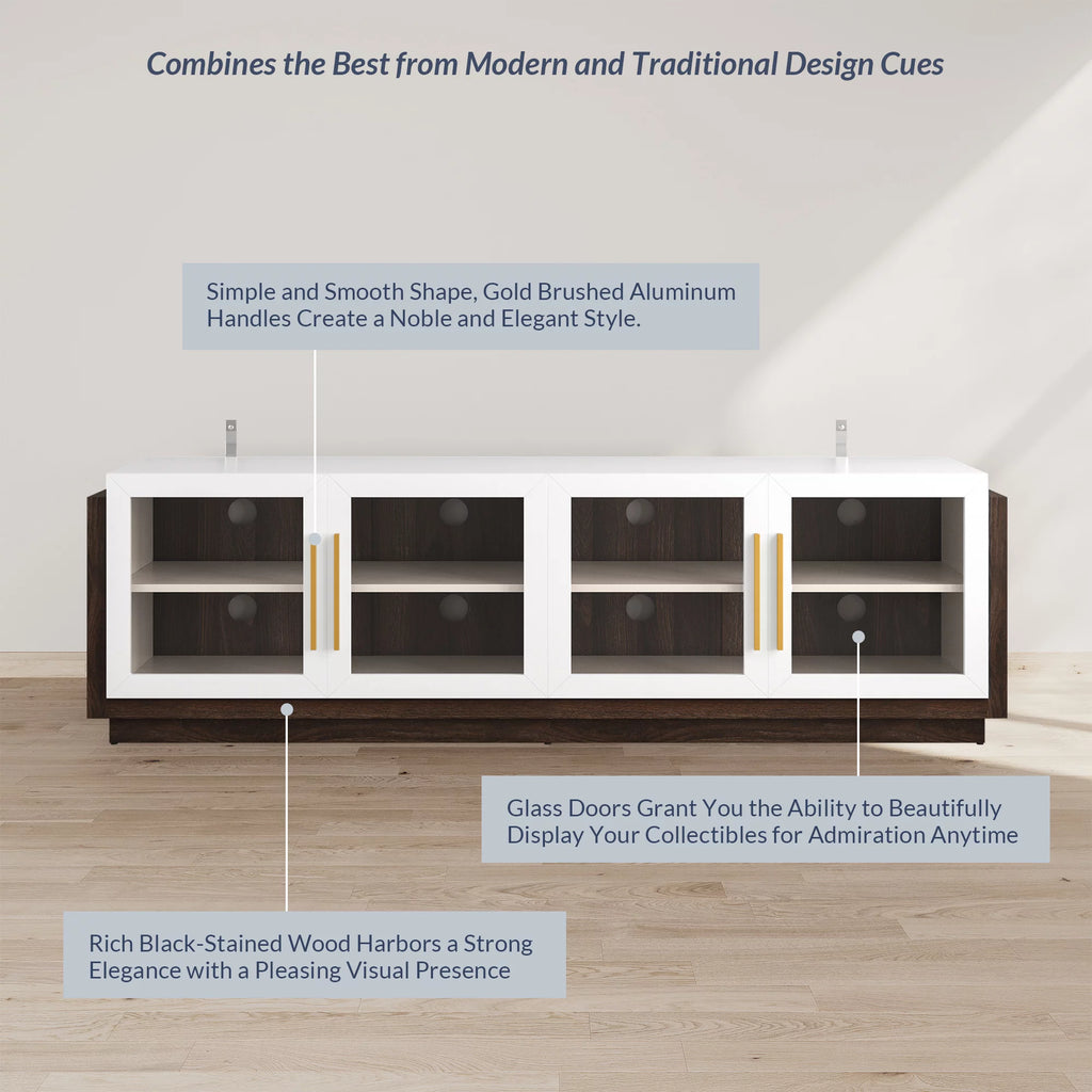 70" Wood TV Stand with Shelves Z8179