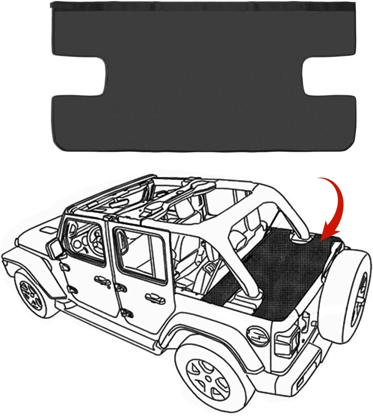Black Vinyl Tonneau Cover 3 pcs I88809