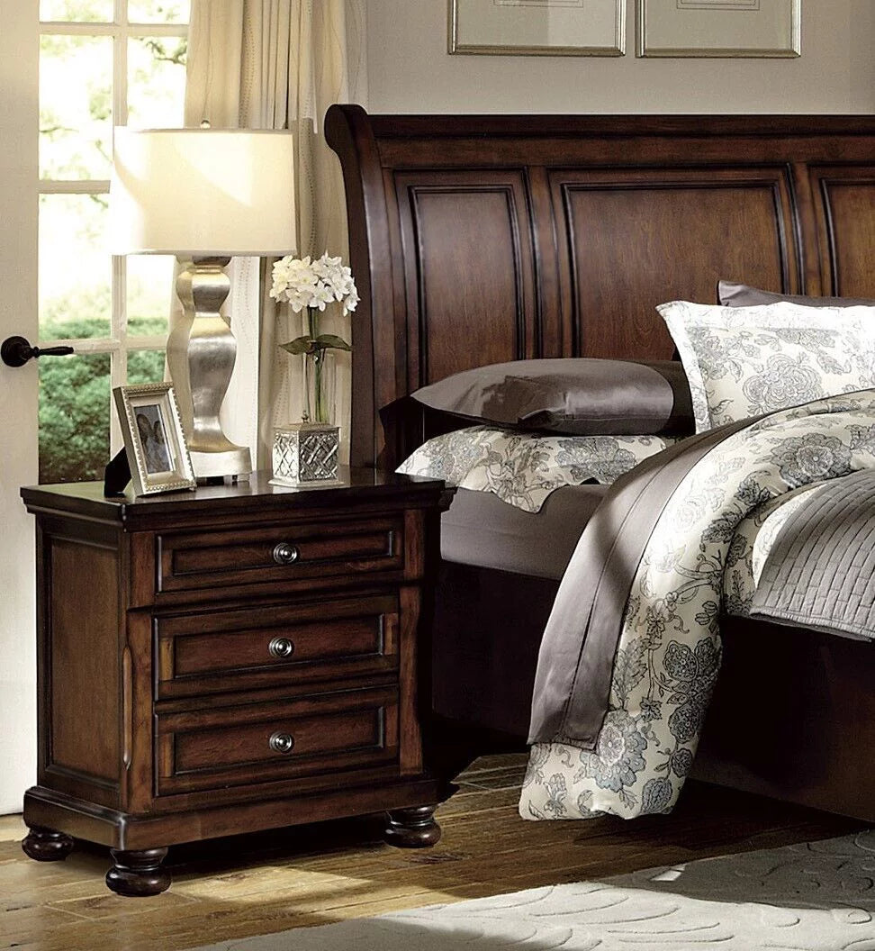 Brown Cherry 5pc Bedroom Set Eastern King Platform Bed P789212