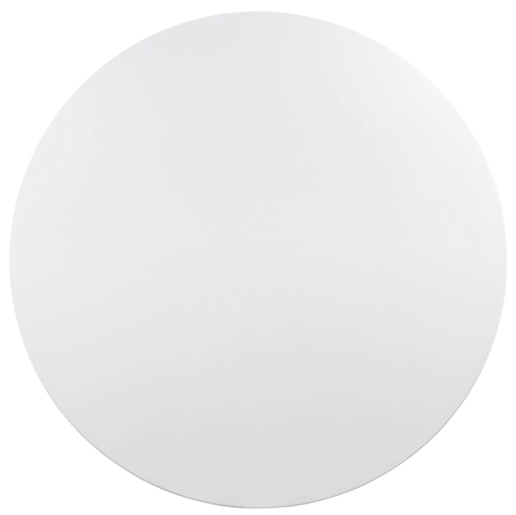60" Round Wood Top Dining Table in White Q24171