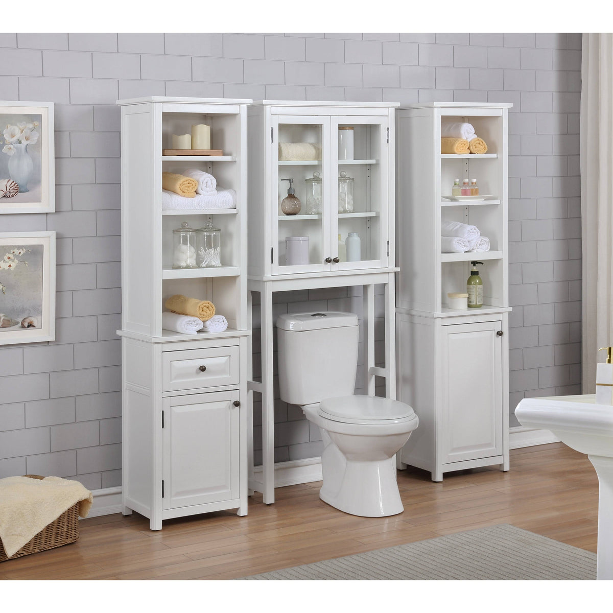 Over-the-Toilet Storage with Glass Doors N783