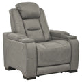 Gray Leather Power Recliner A146