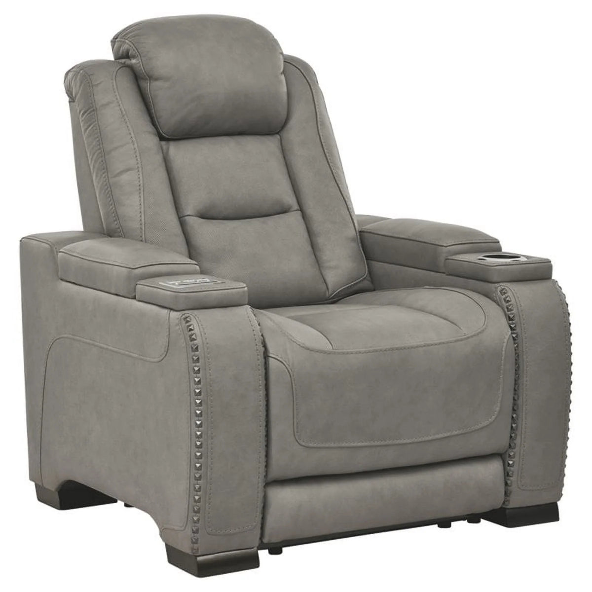 Gray Leather Power Recliner A146