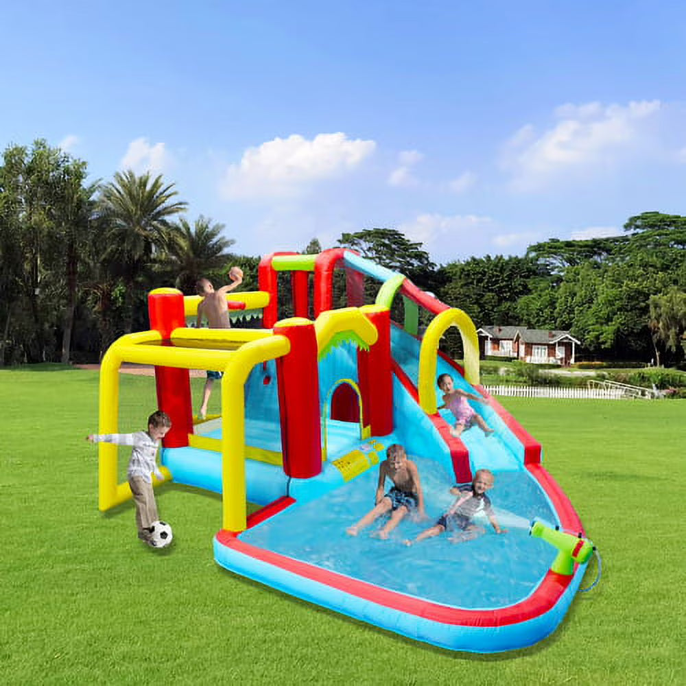 7 in 1 Inflatable Water Park Bouncer with Splash Pool I488