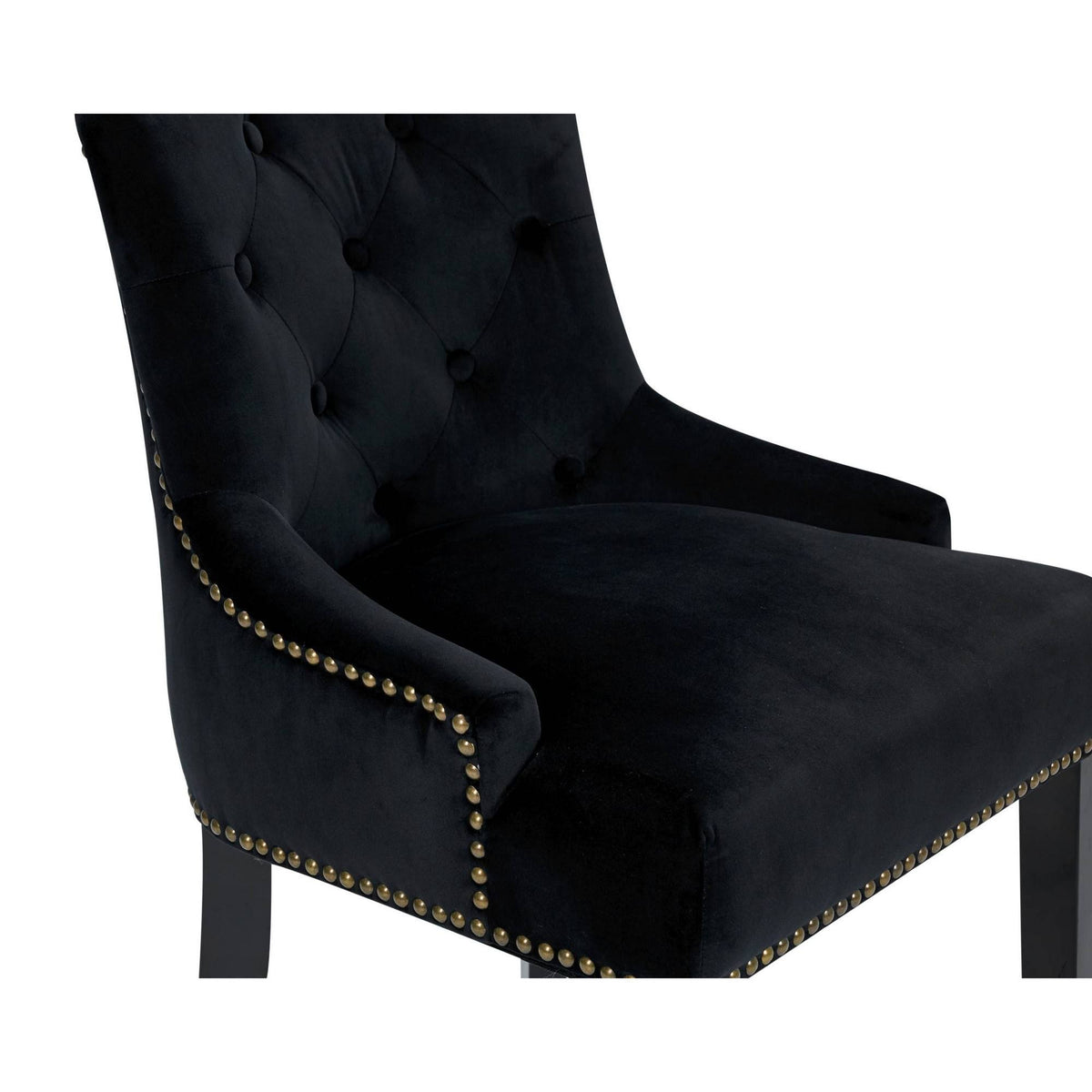 Black Velvet Nailhead Counter Stool Chair H976