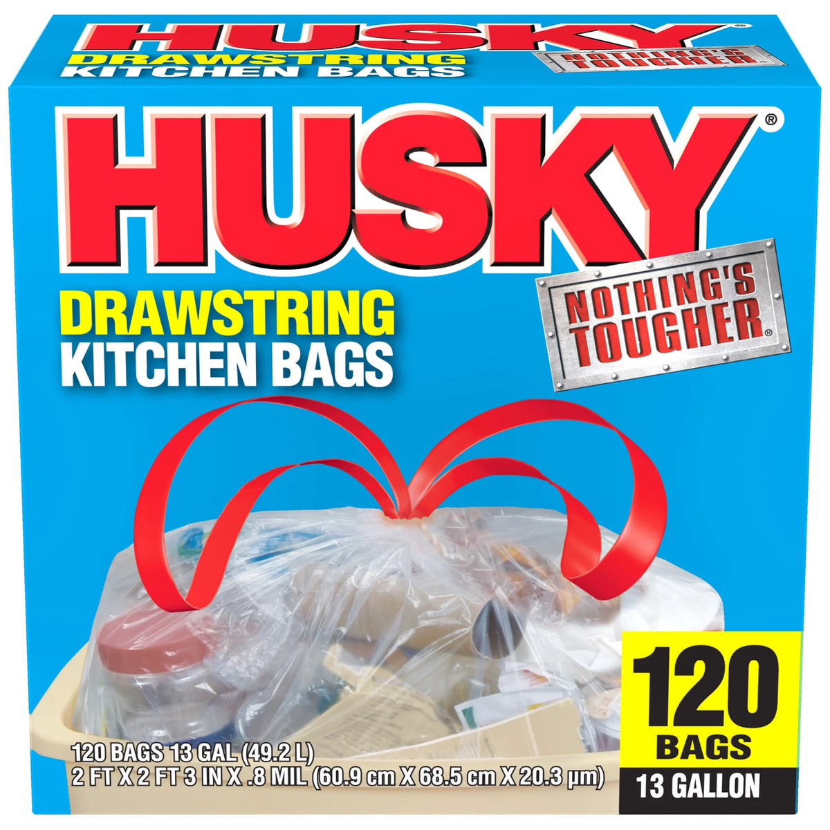 13 Gal Drawstring Clear Tall Kitchen Bag D27399