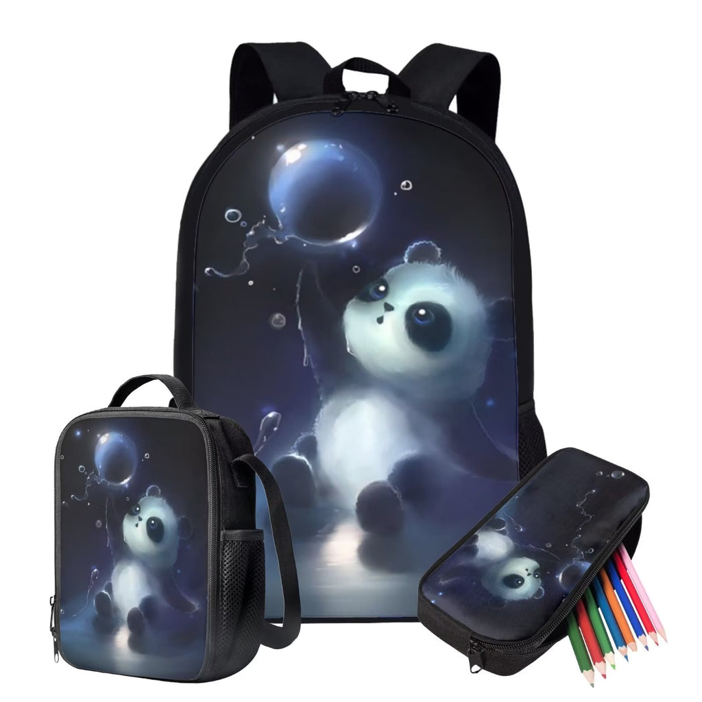 Panda Backpack Set with Lunch Bag and Pencil Case, 3-Pieces I220
