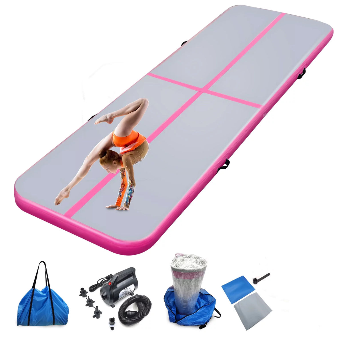 10ft 13ft 16ft 20ft 4 inches Gymnastics Air Mat with Electric Air Pump Carry Bag V9952