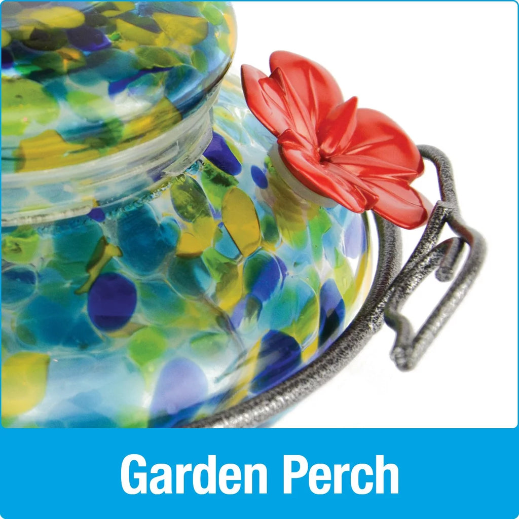 Artisan Glass Solar-Powered Hummingbird Feeder 16 oz F5686