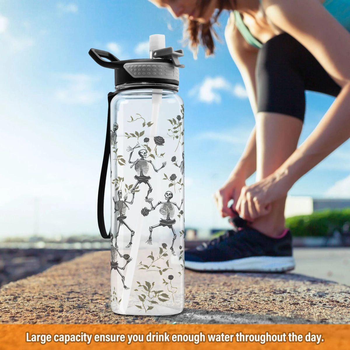 Clear 32oz Tritan Water Bottle with Straw O375