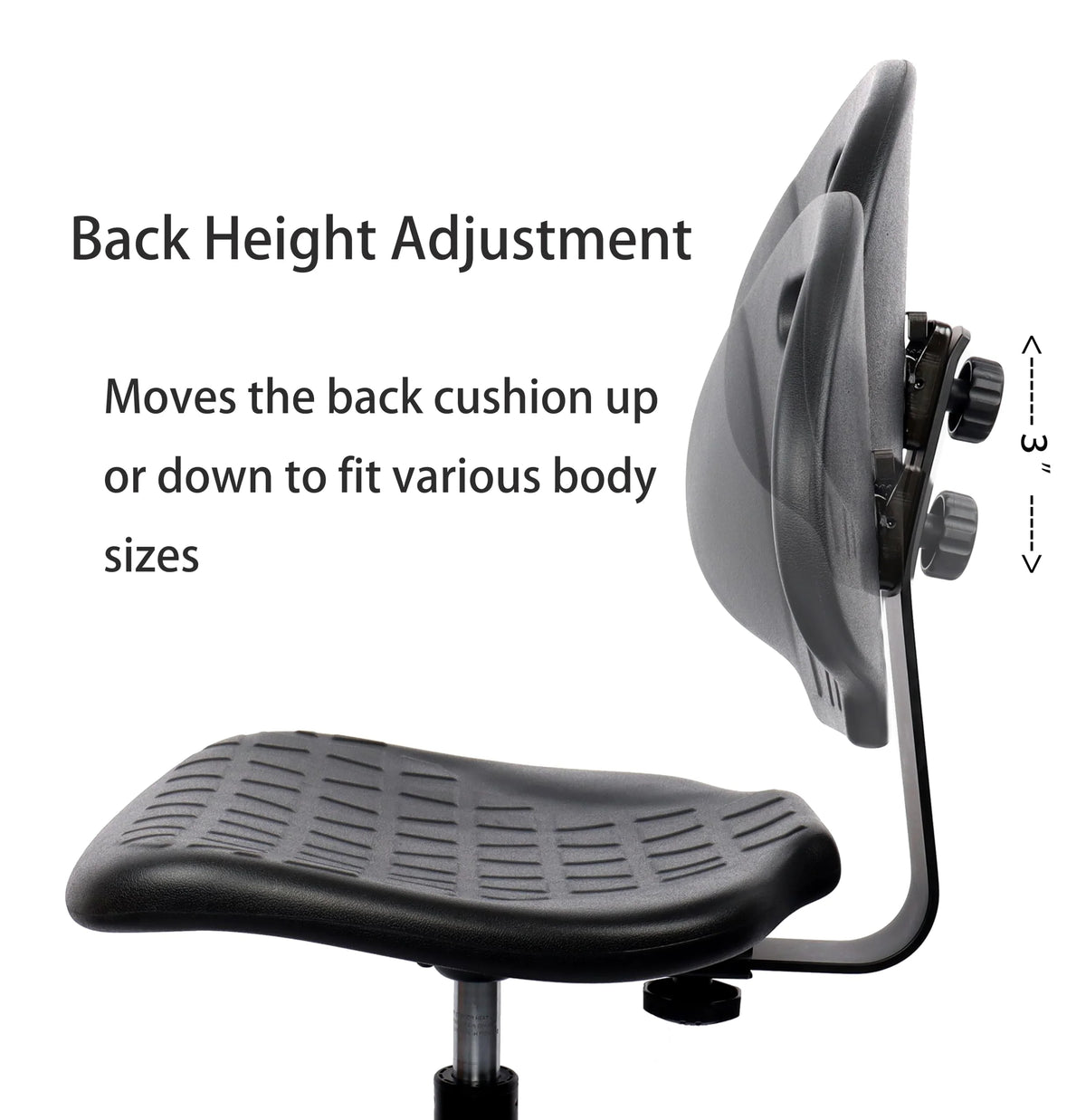 Polyurethane Drafting Lab Stool Chair, 18" Adjustable Footring, 10" Adjustable Height G67528