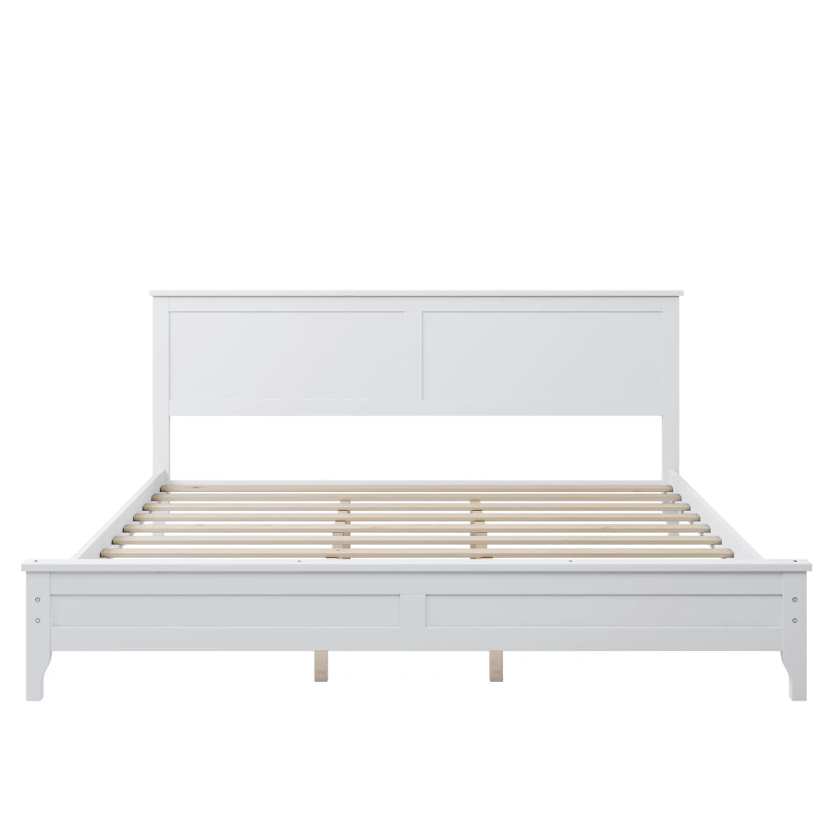 Modern White Solid Wood King Platform Bed Y7922