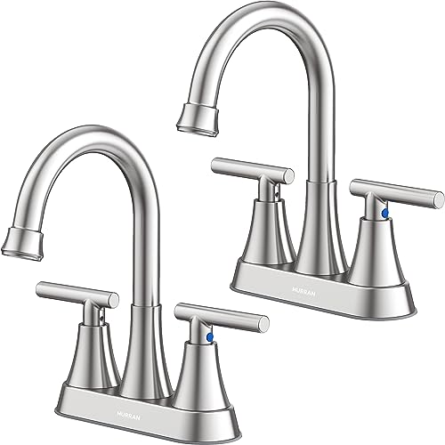 4 inch Matte Black 2-Handle Centerset Bathroom Sink Faucet with Pop-up Drain L989