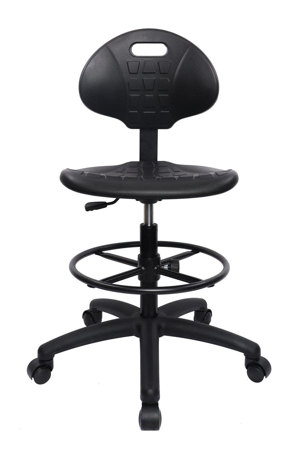 Polyurethane Drafting Lab Stool Chair, 18" Adjustable Footring, 10" Adjustable Height G67528