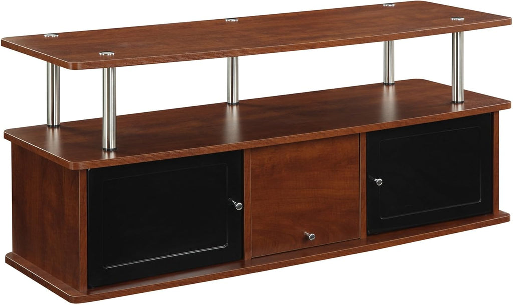 Dark Espresso TV Stand with 3 Cabinets N312