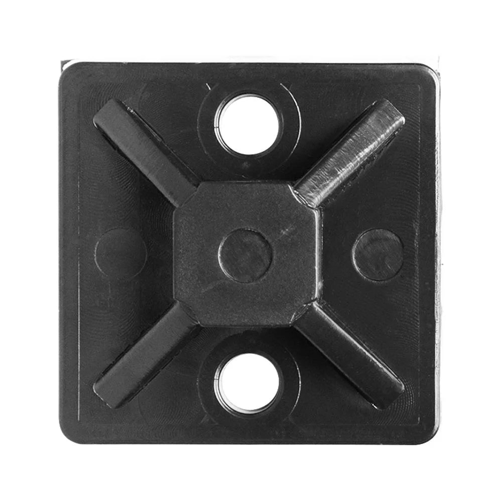 Black Mounting Base for Cable Runs, 100 Pack B5137