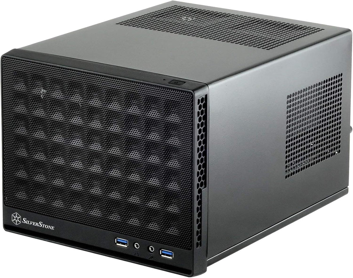 Black Ultra Compact Mini-ITX Computer Case with Mesh Front Panel I7937