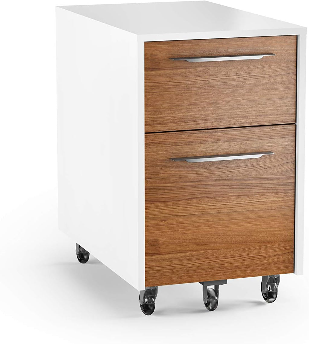 White/Charcoal Stained Ash Mobile File Pedestal Cabinet W36234