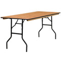 6' Rectangular Wood Folding Banquet Table H7728