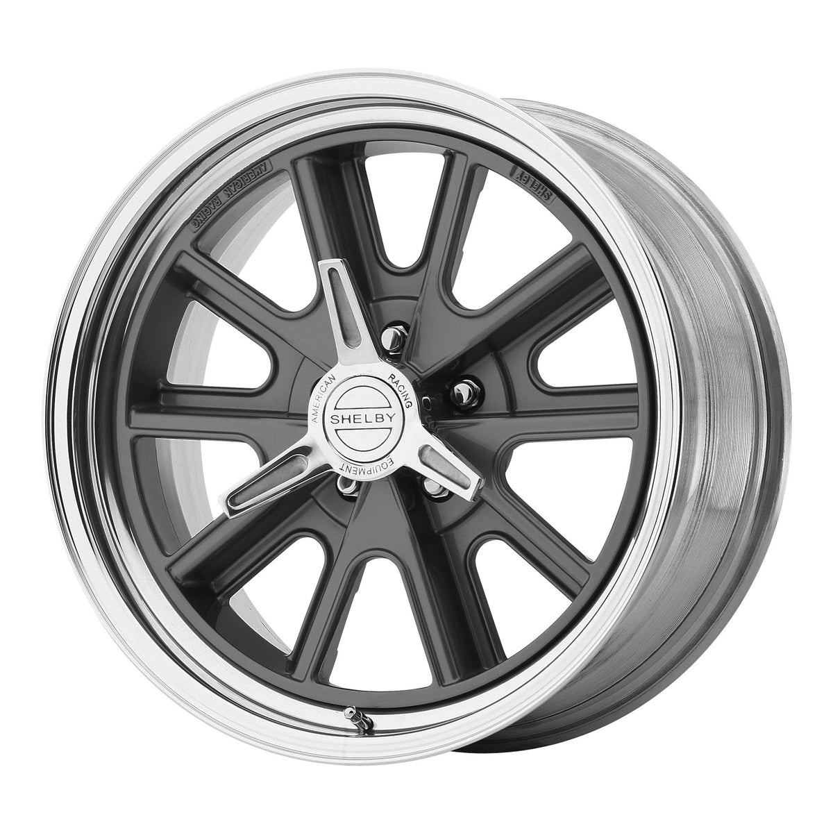 17x9.5 5x114.30 Mag Gray Polished Wheels Q15256