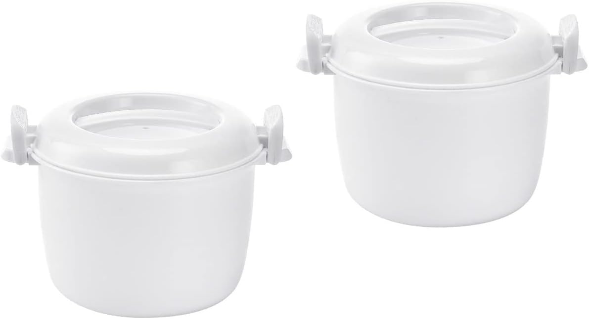 2pcs Round Microwave Rice Cooker Rice Steamer J754