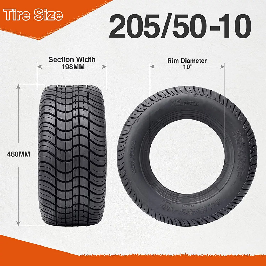 205/50-10 4PLY Golf Cart Tires Set of 4 U23533