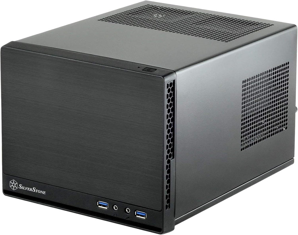 Black Ultra Compact Mini-ITX Computer Case with Mesh Front Panel I7937