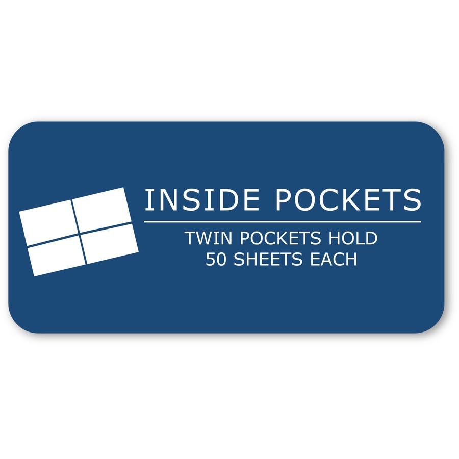 Black Embossed 2-Pocket Folders with Prongs, 25/Box J88447