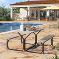 Heavy-Duty Outdoor Picnic Table Set with Weatherproof Resin Tabletop O5271