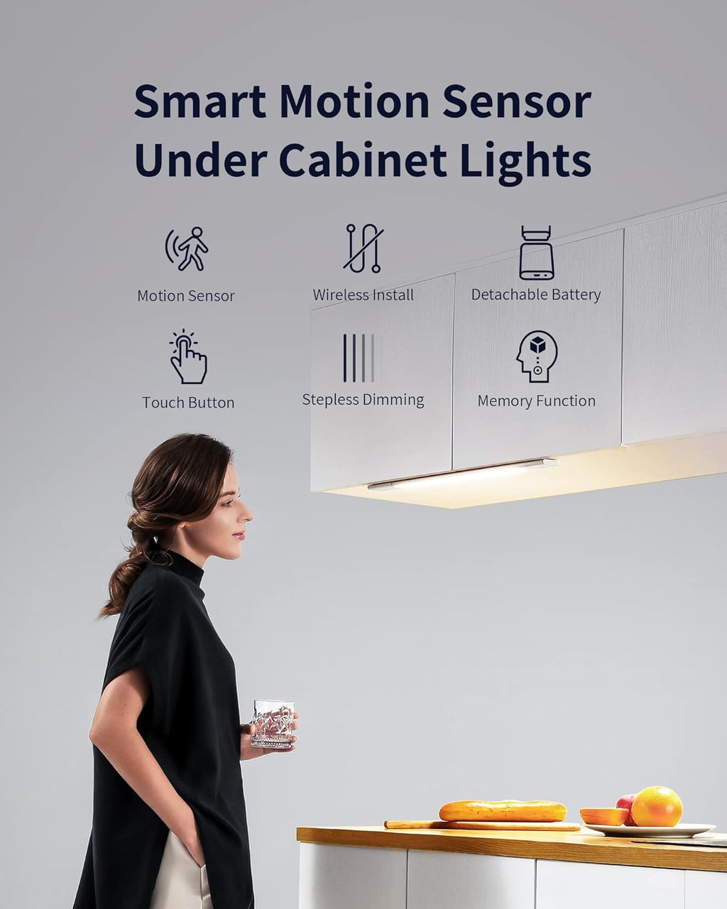 Under Cabinet Lights 48 LED Motion Sensor Light Indoor Wireless Rechargeable 2 Pack V930180