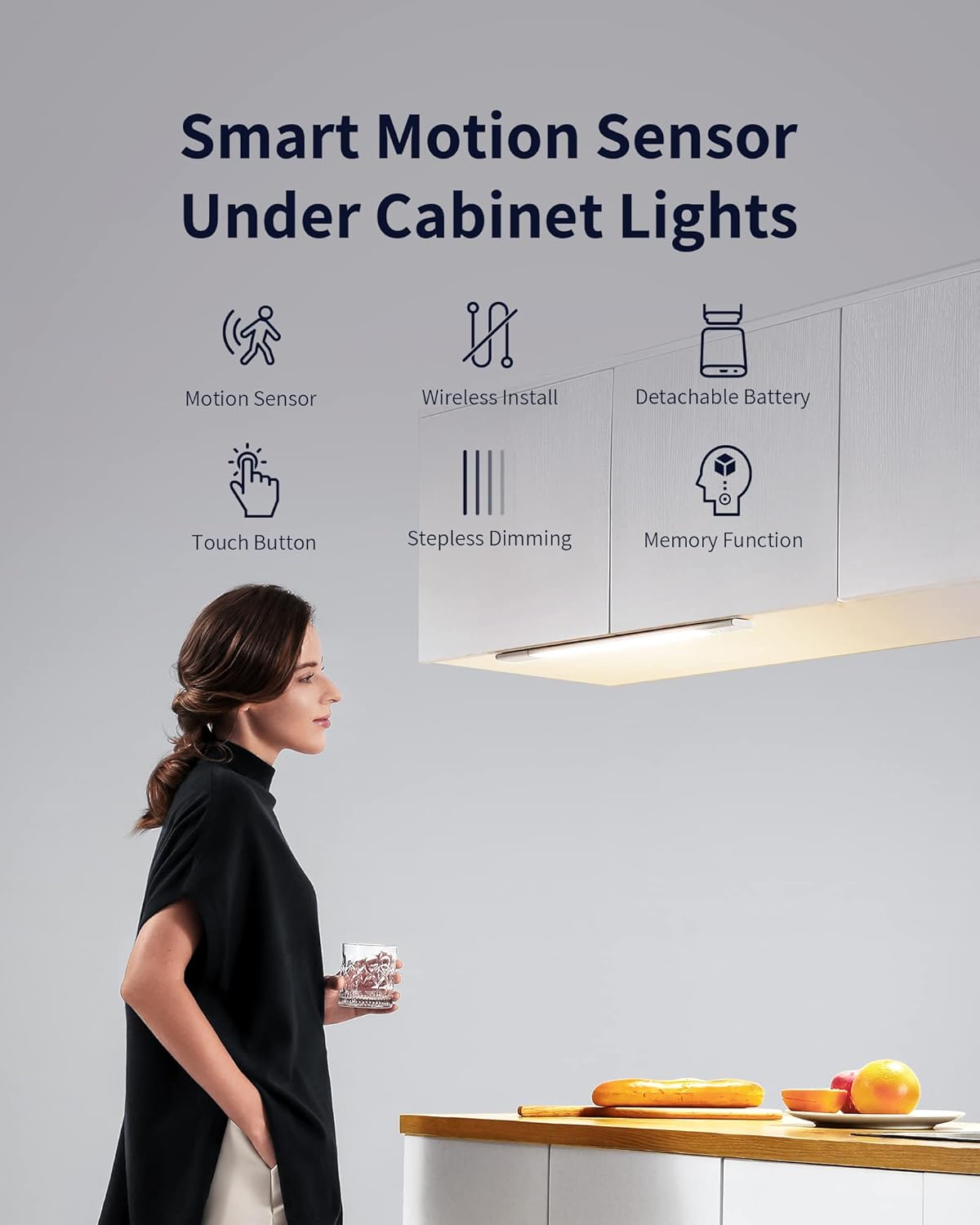 Under Cabinet Lights 48 LED Motion Sensor Light Indoor Wireless Rechargeable 2 Pack V930180