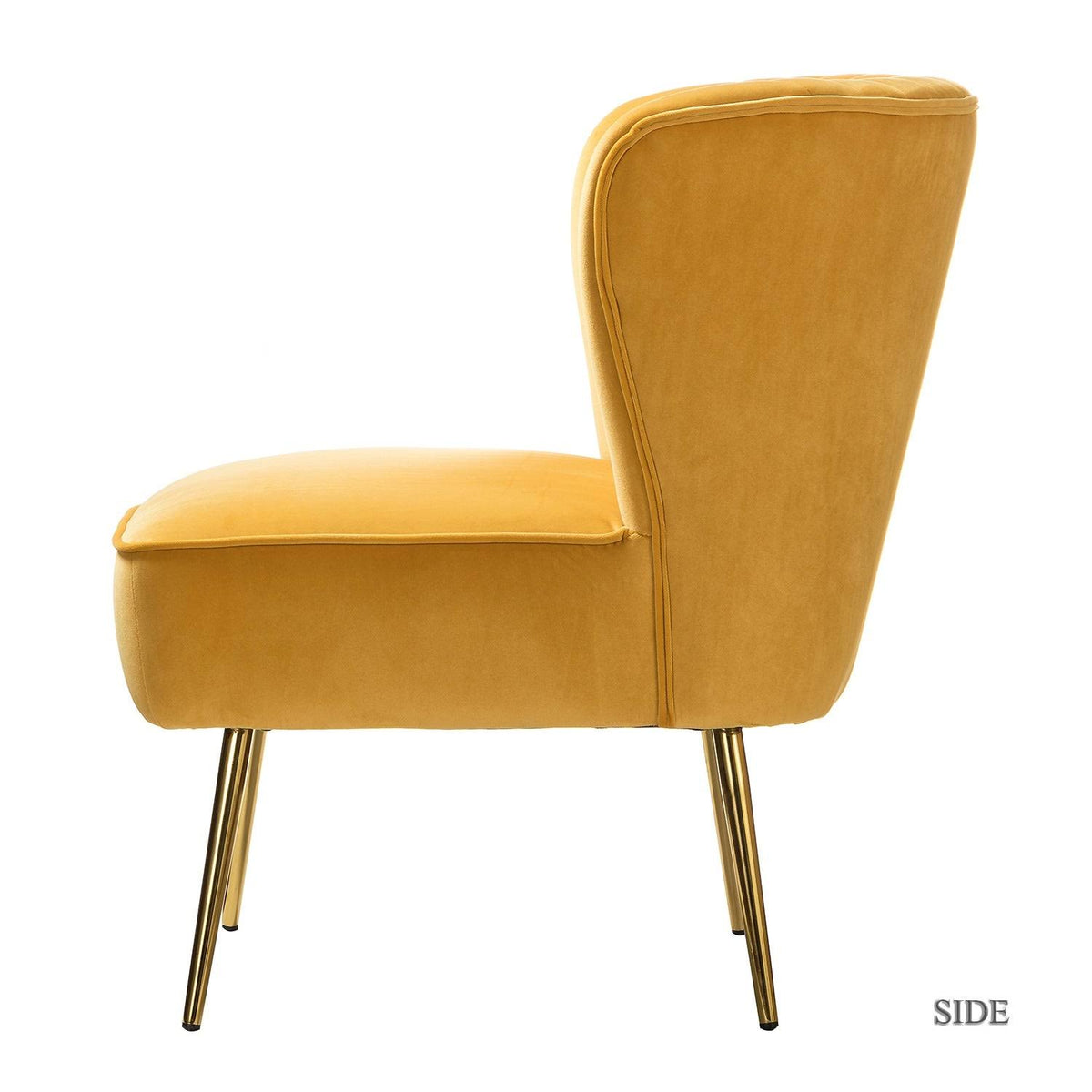 Grey Gold Legs Side Chair Set of 2 C214156