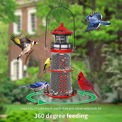 14'' Hanging Mesh Solar Bird Feeder with Rotating Beacon P931225
