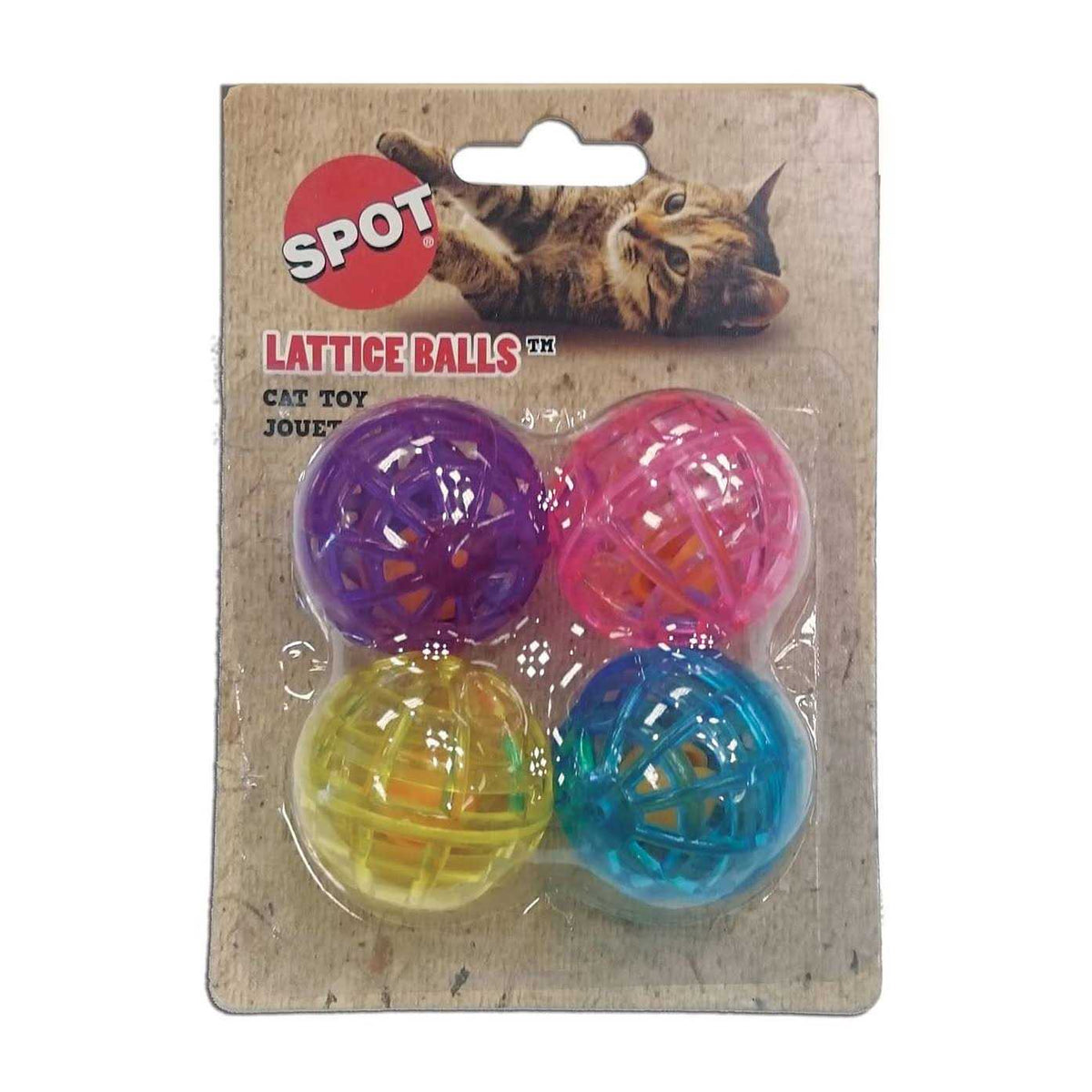 Assorted Lattice Balls Cat Toys 4/Pkg Y10387