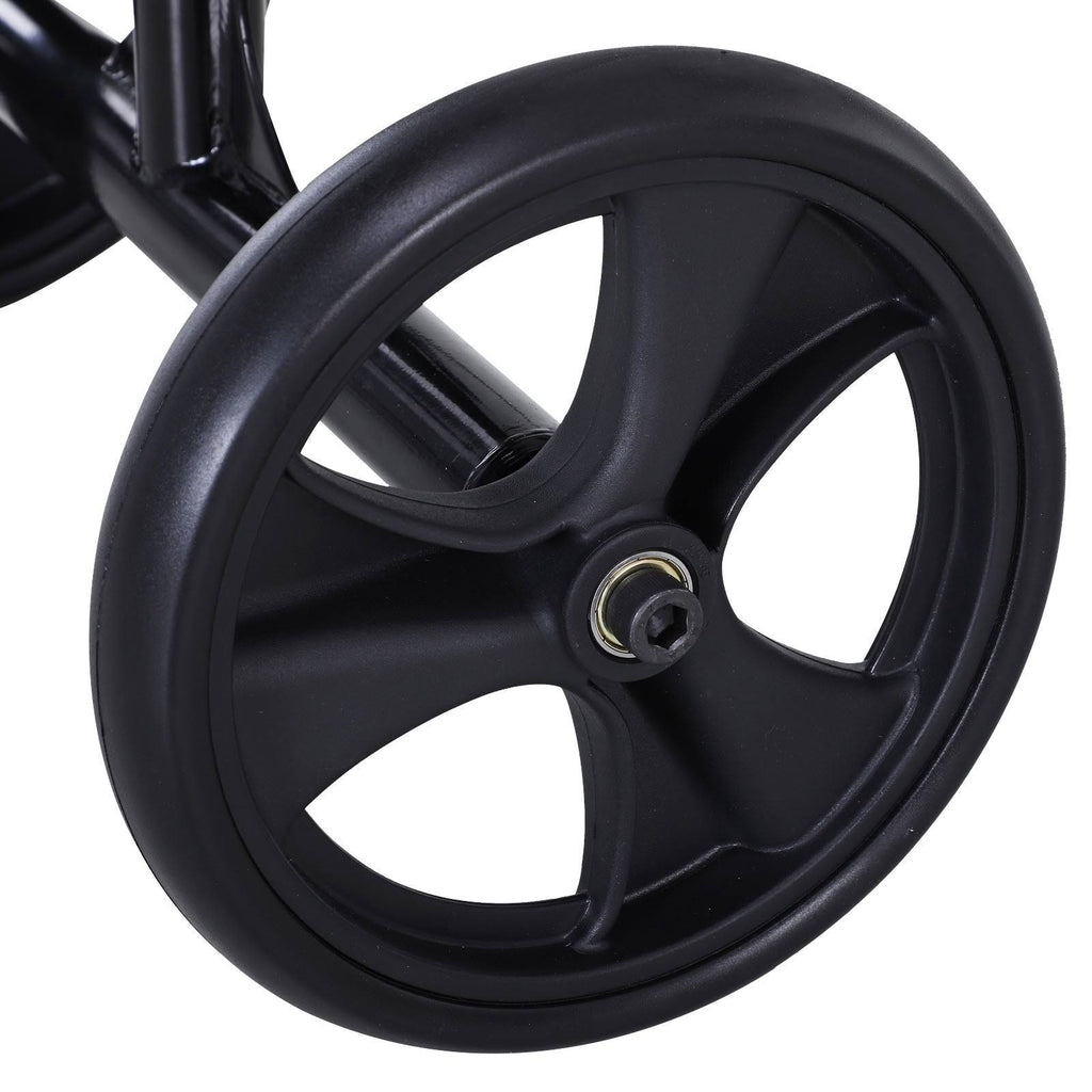 Black Foldable Knee Walker Scooter with Basket T4392