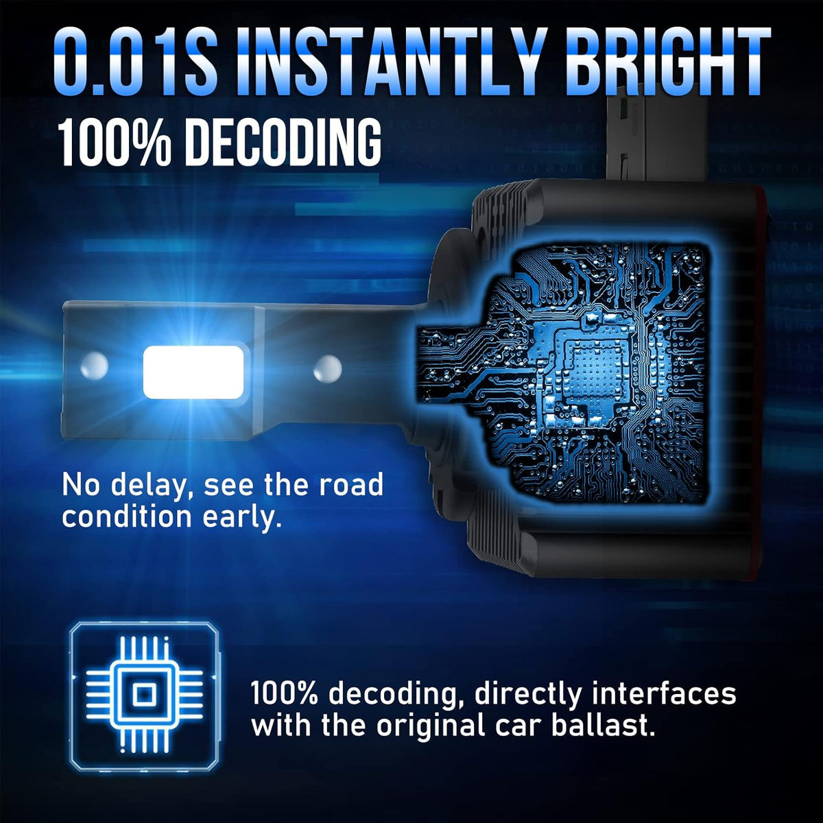D3S LED Bulbs 6000K White 70W 8600LM Headlight Bulb X71657
