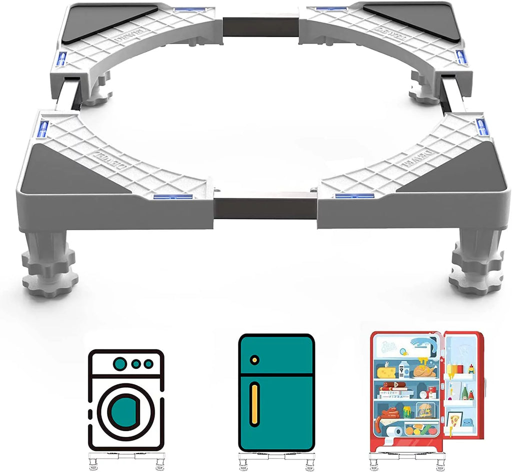Adjustable Mini Fridge Stand with 4 Heavy Duty Feet White F563