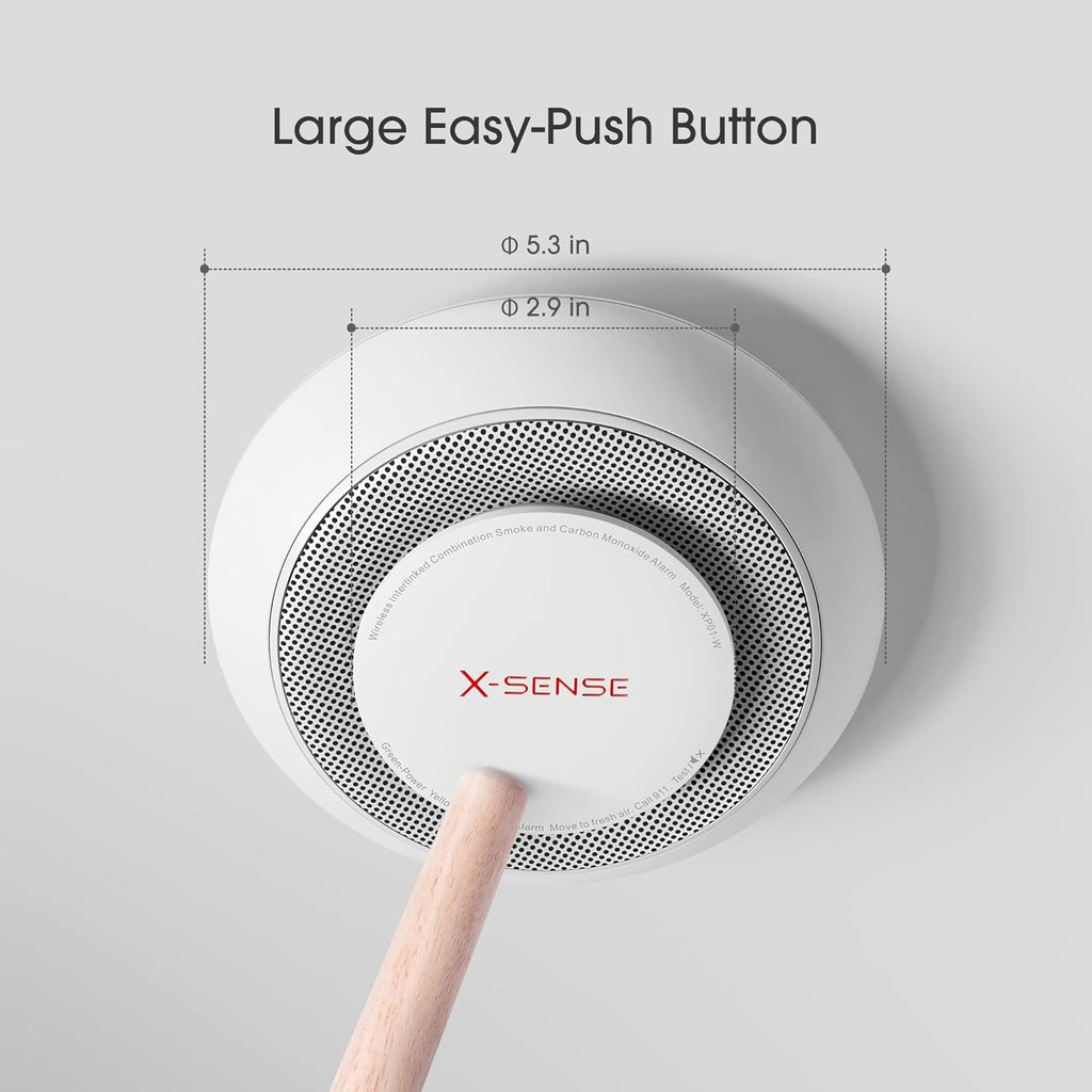 10 Years Battery Wireless Interconnected Combination Smoke and Carbon Monoxide Detector Alarm, 3-Pack P41609