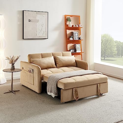Velvet 3 in 1 Pull-Out Sleeper Sofa Chair T581