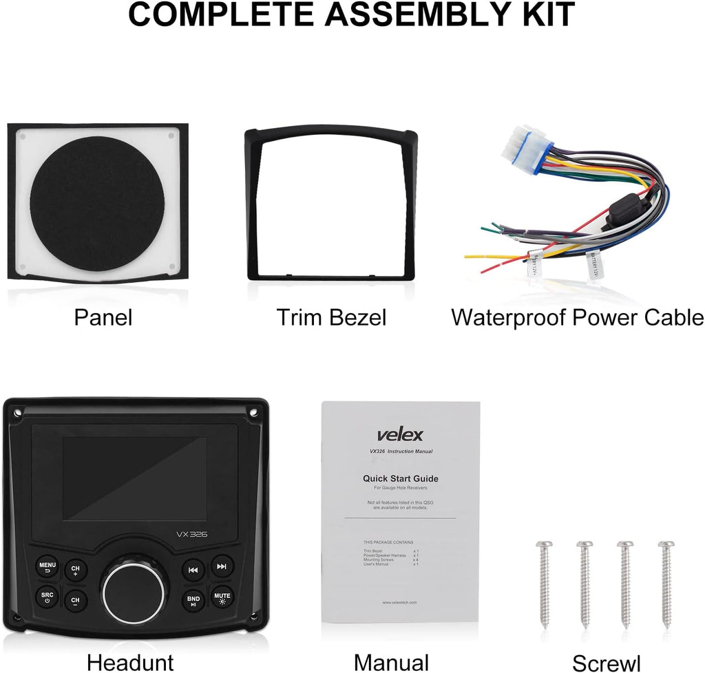 Marine Stereo Bluetooth Waterproof Digital Display Radio Media Receiver with AM/FM USB MP3 P2532