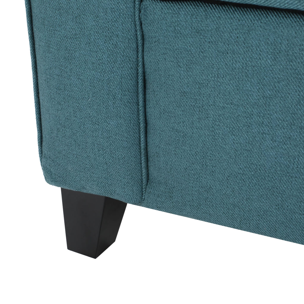 Dark Teal Upholstered Storage Ottoman C7018