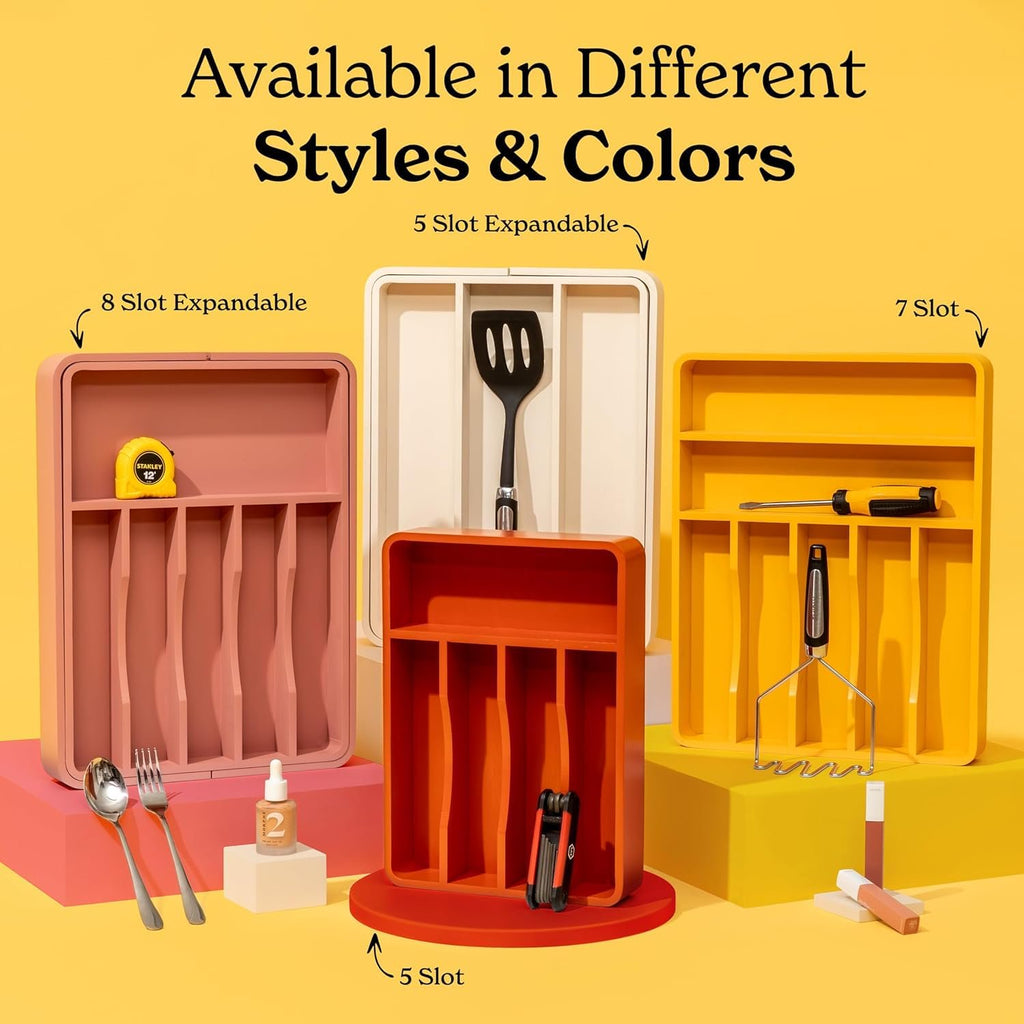 Bamboo Adjustable 8-Compartment Drawer Organizer I7323