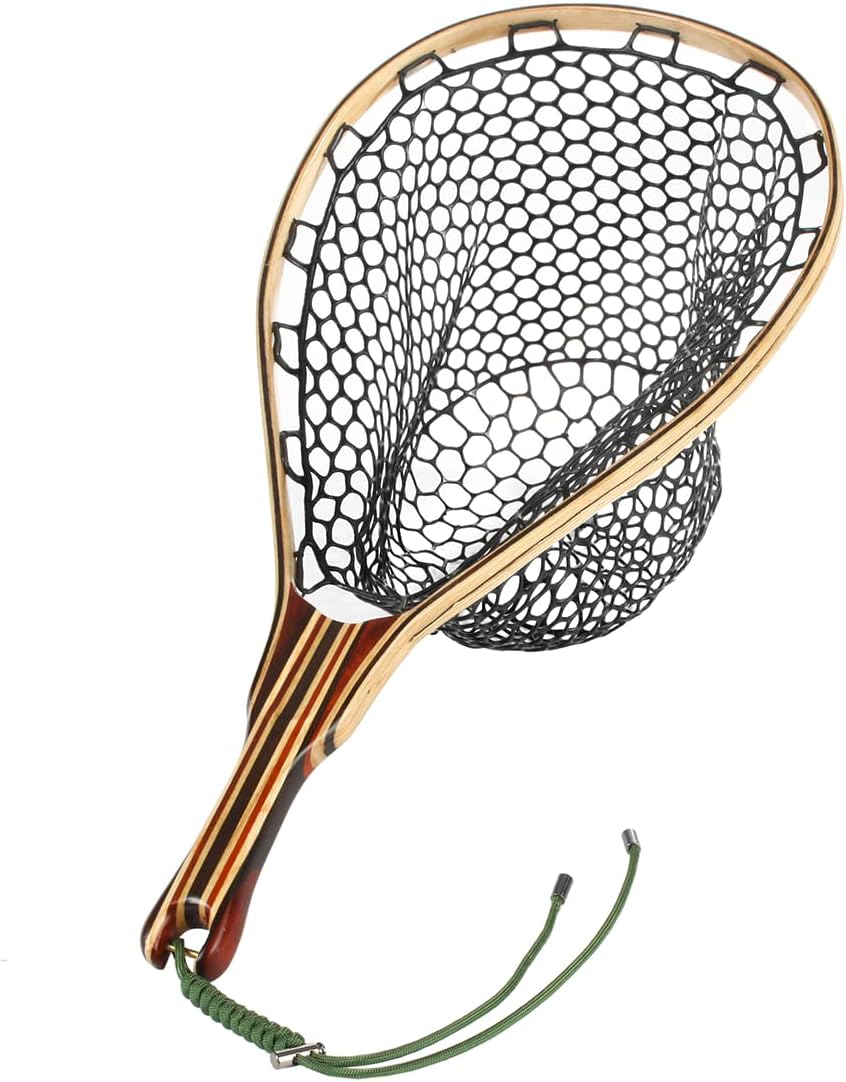 Black Aluminum Alloy Frame Fly Fishing Landing Net with Rubber Mesh Pack of 2 H23209