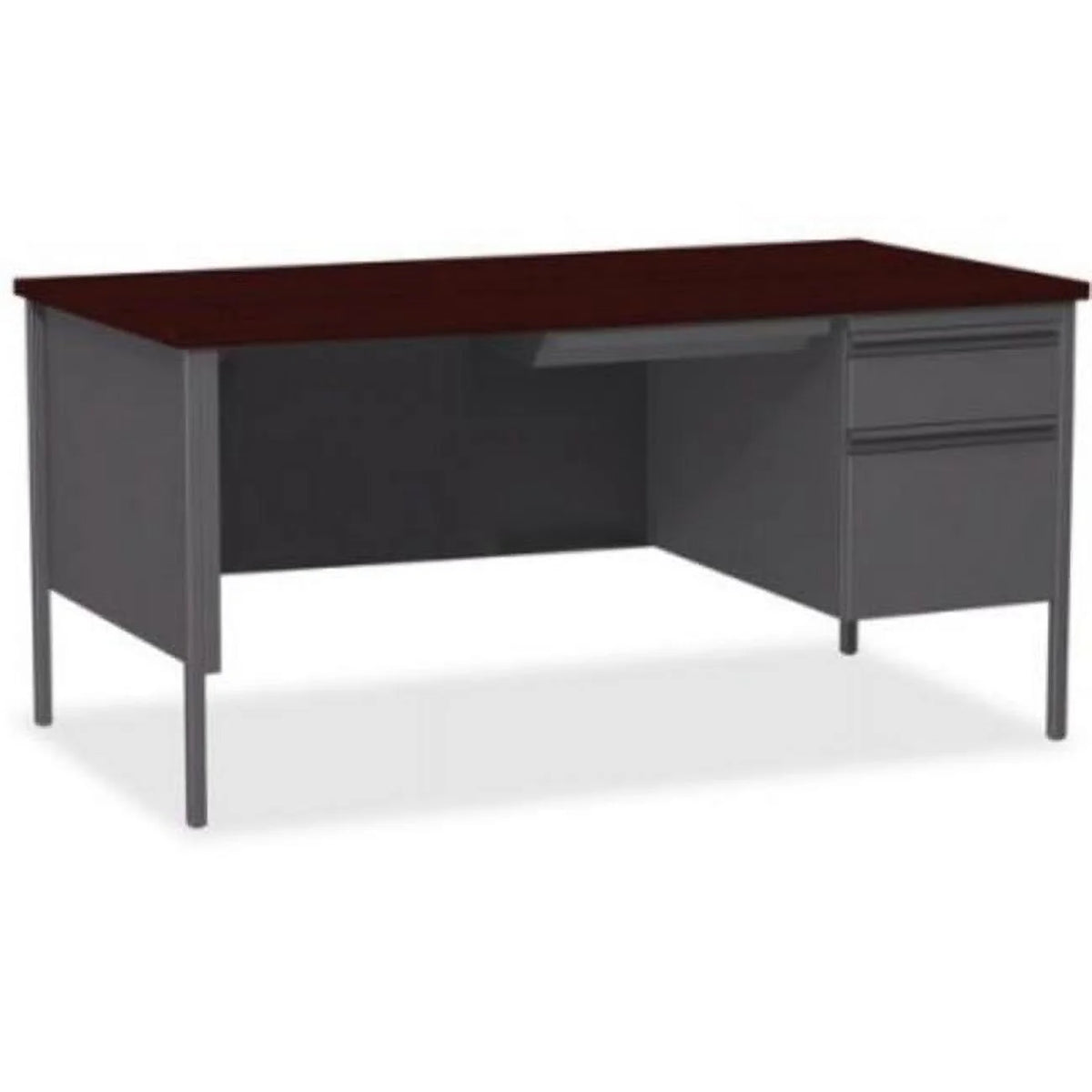 Laminated Mahogany Right-Pedestal Desk D7343